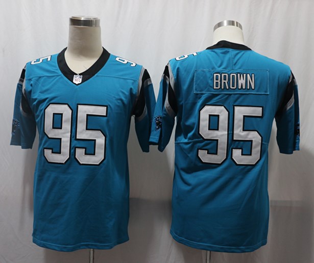 Nike Panthers 95 Derrick Brown Blue Vapor Untouchable Player Limited Jersey