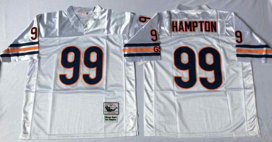 Chicago Bears 99 Dan Hampton Throwback White Jersey