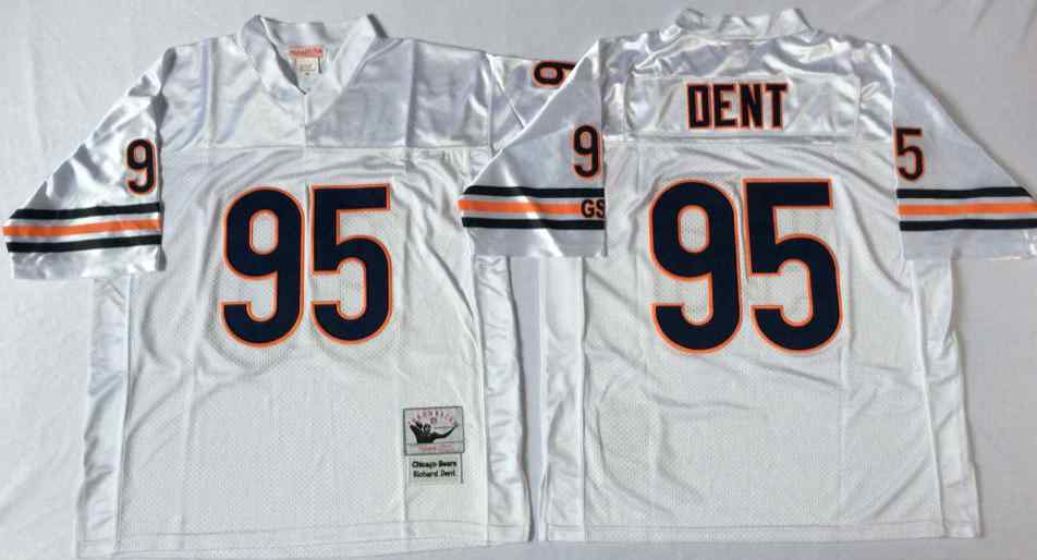 Chicago Bears 95 Richard Dent Throwback White Jersey