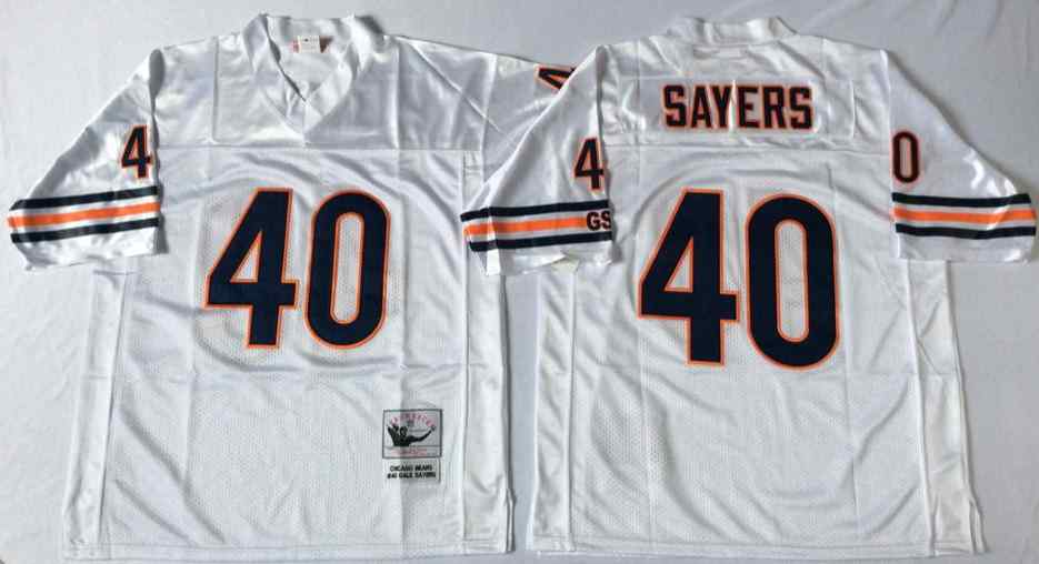 Chicago Bears 40 Gale Sayers Throwback White Jersey