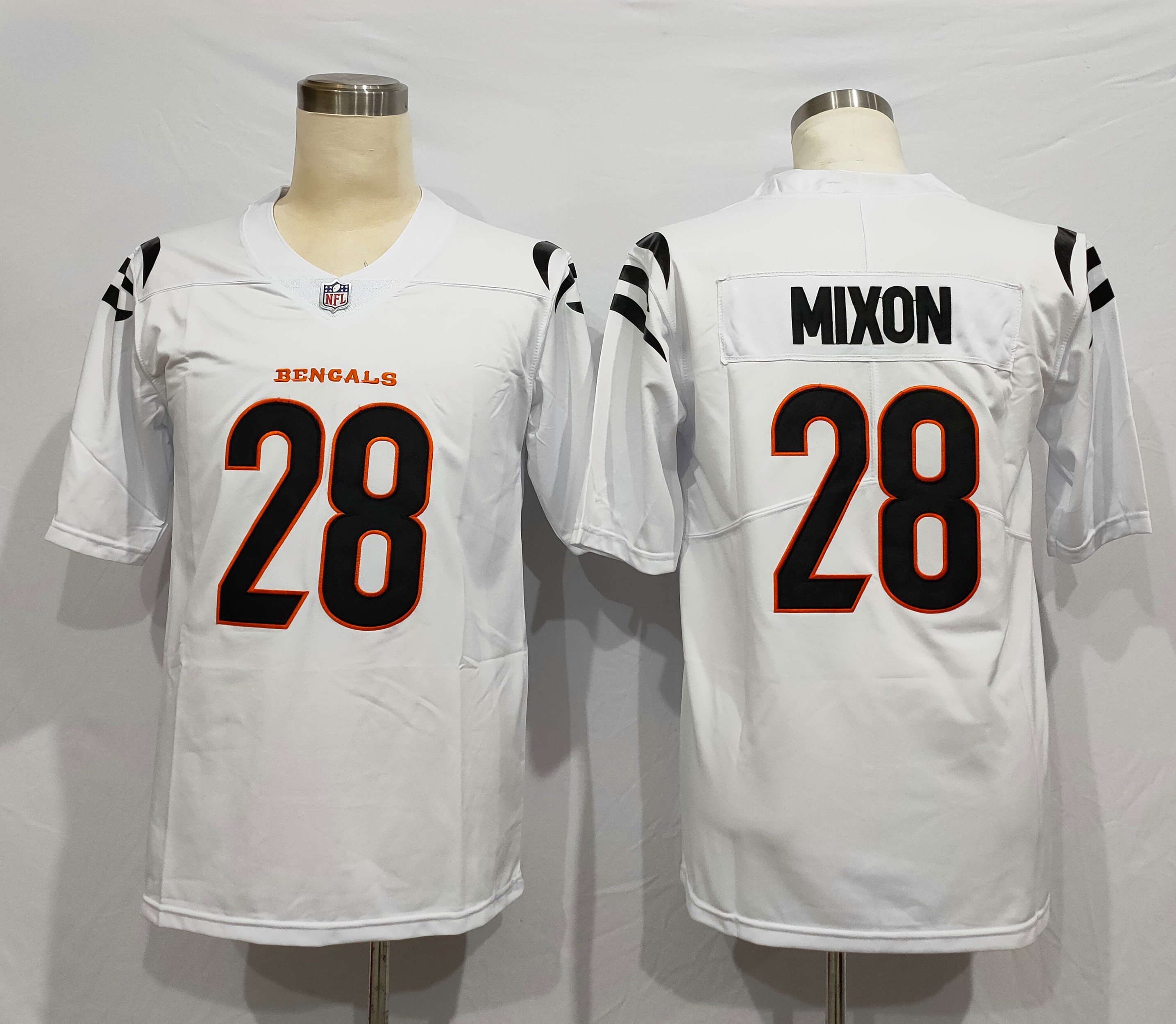 Nike Bengals 28 Joe Mixon White 2021 NFL Draft Vapor Untouchable Limited Jersey