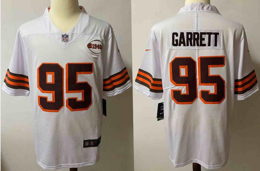 Nike Browns 95 Myles Garrett  White 1946 Collection Alternate Vapor Limited Jersey