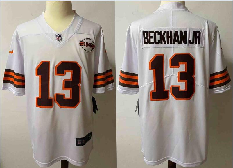 Nike Browns 13 Odell Beckham Jr White 1946 Collection Alternate Vapor Limited Jersey