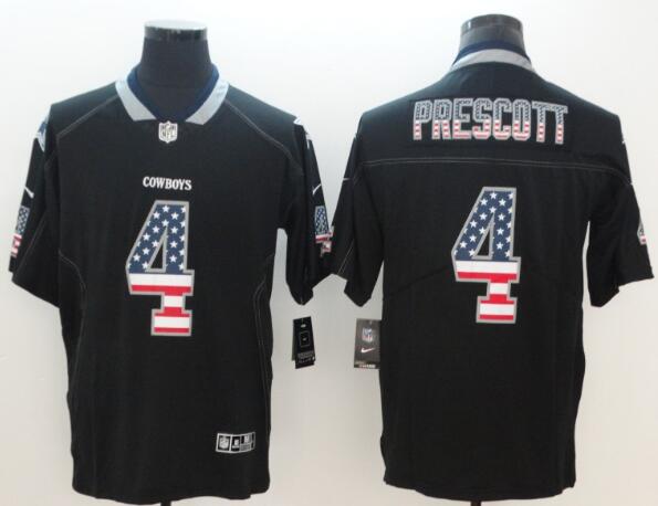 Nike Cowboys 4 Dak Prescott Anthracite USA Flag Limited Jersey
