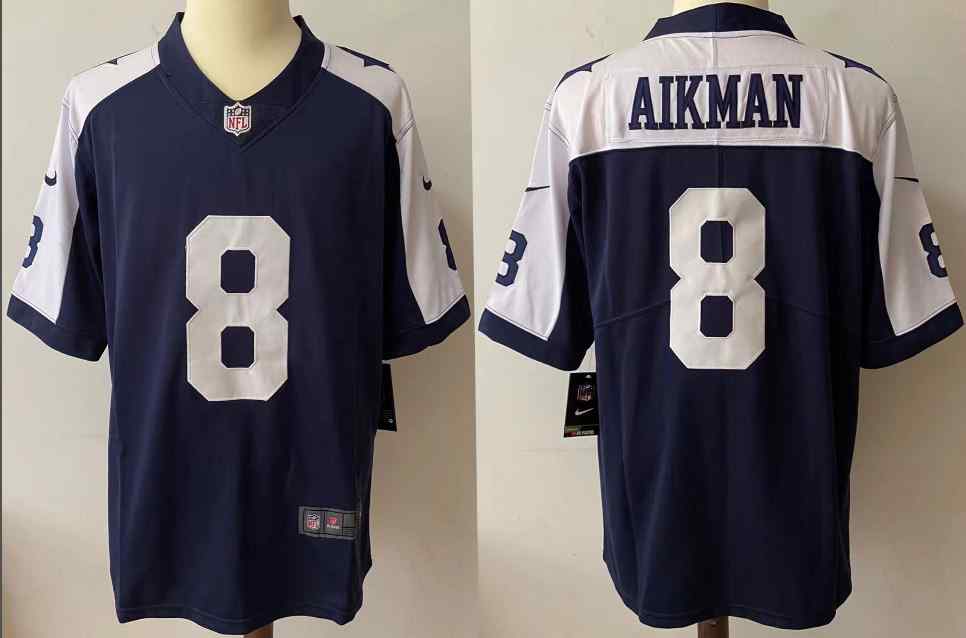 Nike Cowboys 8 Troy Aikman Navy Thanksgiving Vapor Untouchable Limited Jersey