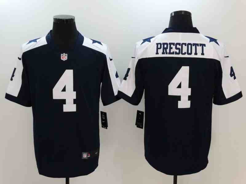Nike Cowboys 4 Dak Prescott Navy Throwback Vapor Untouchable Player Limited Jersey