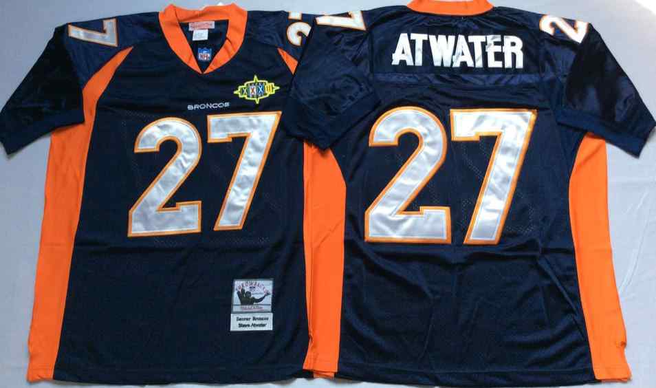 Denver Broncos 27 Steve Atwater 1997 Throwback Blue Jersey