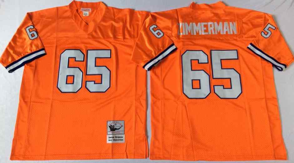 Denver Broncos 65 Gary Zimmerman Throwback Orange Jersey
