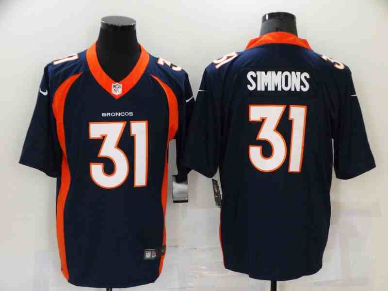 Men Nike Broncos 31 Justin Simmons Navy Blue Alternate Stitched NFL Vapor Untouchable Limited Jersey