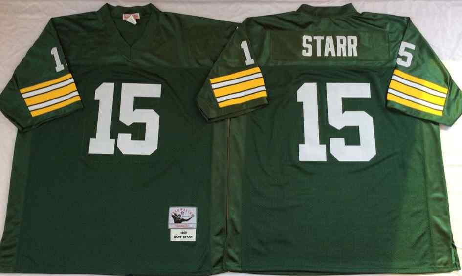 Green Bay Packers 15 Bart Starr Throwback Green Jersey