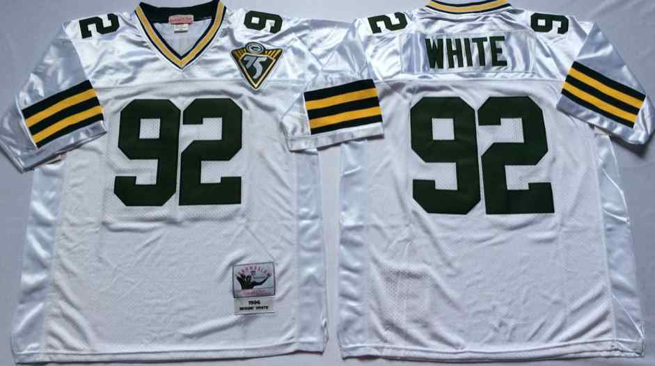 Green Bay Packers 92 Reggie White Throwback White Jersey