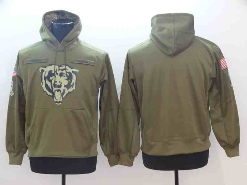 Men's Nike Olive Chicago Bears Salute to Service Sideline Therma Performance Pullover Hoodie
