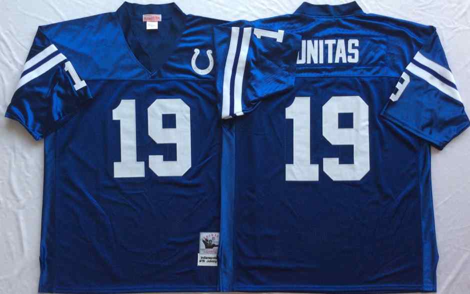 Baltimore Colts 19 Johnny Unitas 1967 Throwback Blue Jersey