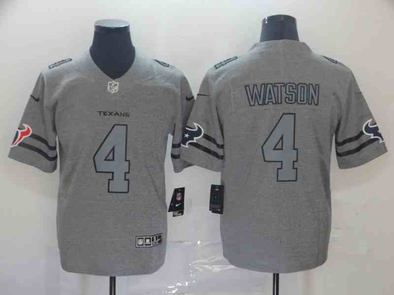Nike Texans 4 Deshaun Watson 2019 Gray Gridiron Gray Vapor Untouchable Limited Jersey