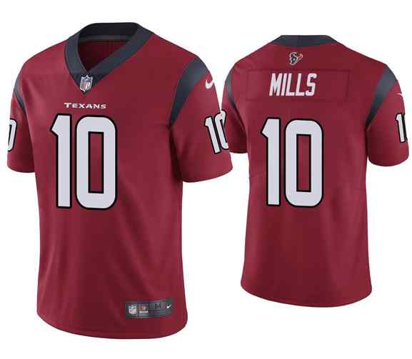Men's Houston Texans 10 Davis Mills Red Vapor Untouchable Limited Stitched Jersey