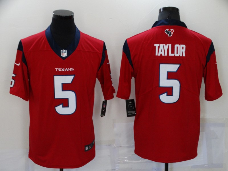 Men's Houston Texans 5 Tyrod Taylor Red Vapor Untouchable Limited Stitched Jersey