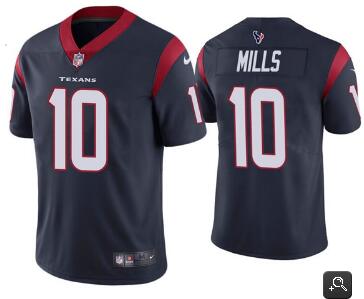 Men's Houston Texans 10 Davis Mills Navy Vapor Untouchable Limited Stitched Jersey