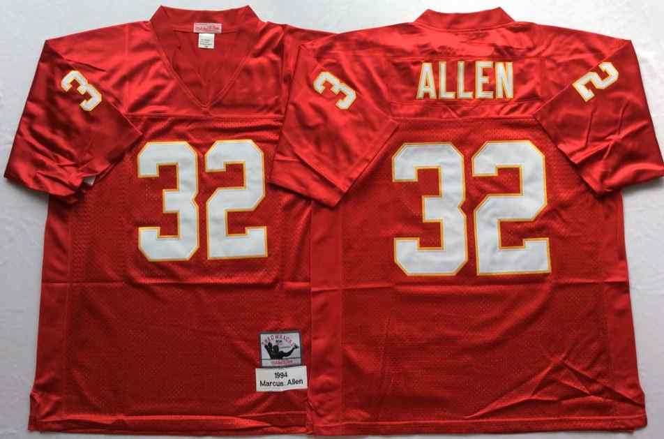 Kansas City Chiefs 32 Marcus Allen 1994 Throwback Red Jersey