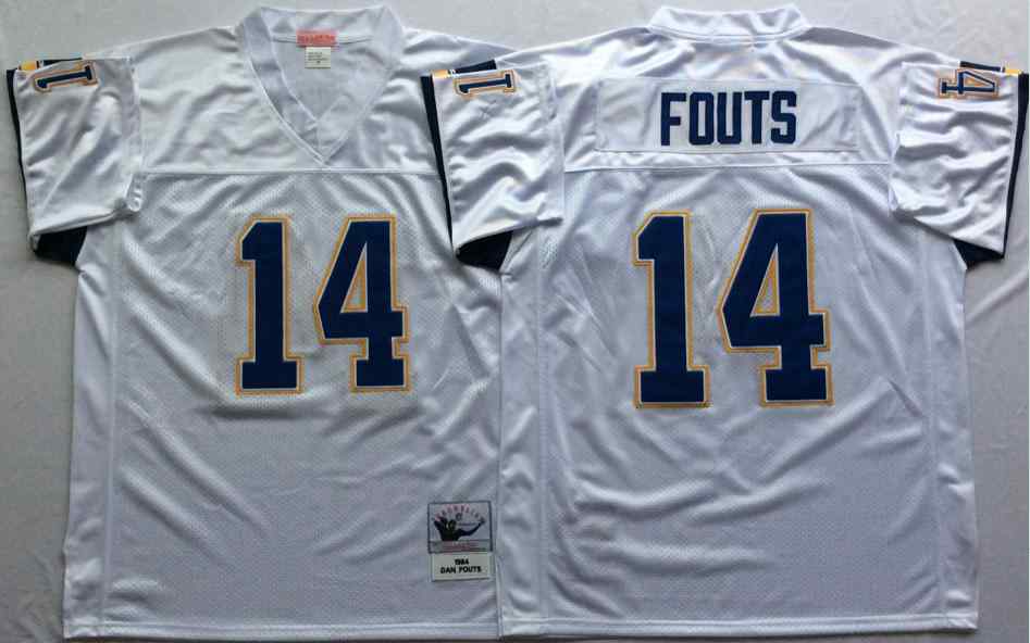 Chargers 14 Dan Fouts Throwback white Jersey