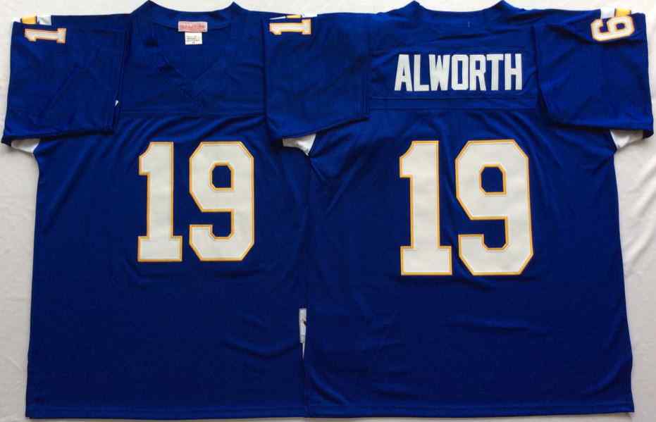 Chargers 19 Lance Alworth Throwback Blue Jersey