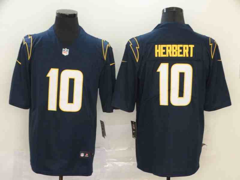 Men's Los Angeles Chargers 10 Justin Herbert Navy Blue Vapor Untouchable Stitched NFL Nike Limited Jersey