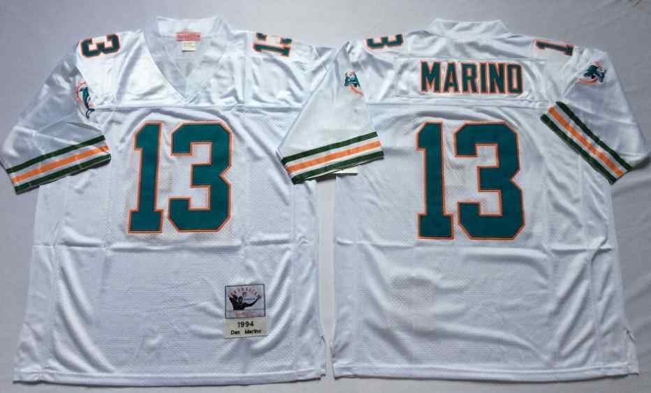 Miami Dolphins 13 Dan Marino 1994 Throwback white Jersey