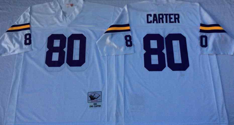 Minnesota Vikings 80 Cris Carter Throwback White Jersey