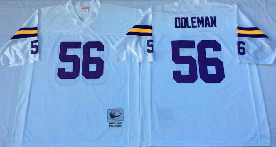 Minnesota Vikings 56 Chris Doleman Throwback White Jersey
