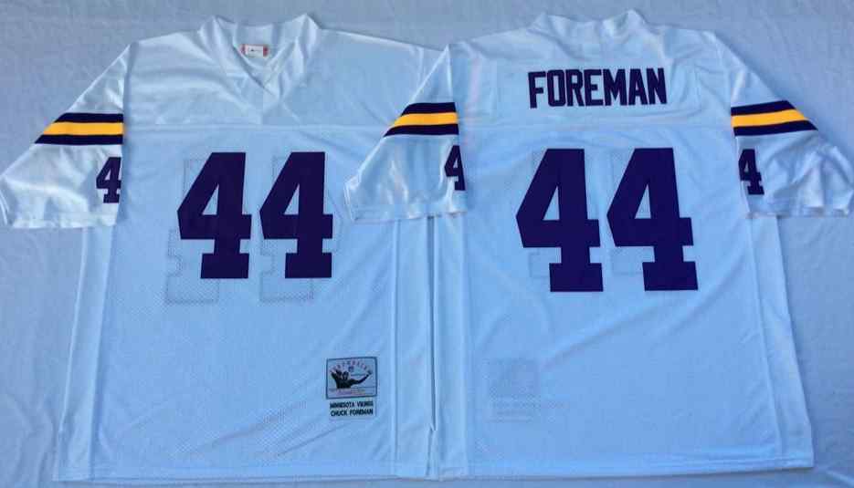 Minnesota Vikings 44 Chuck Foreman Throwback White Jersey