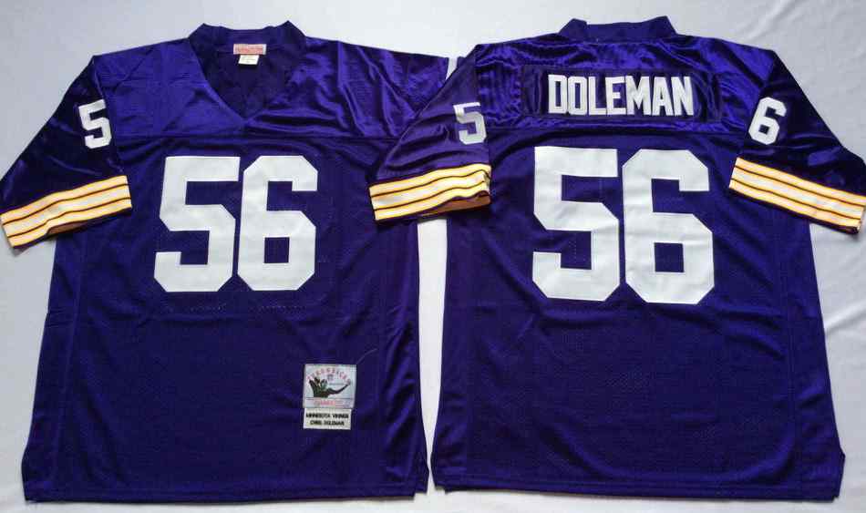 Minnesota Vikings 56 Chris Doleman Throwback Purple Jersey