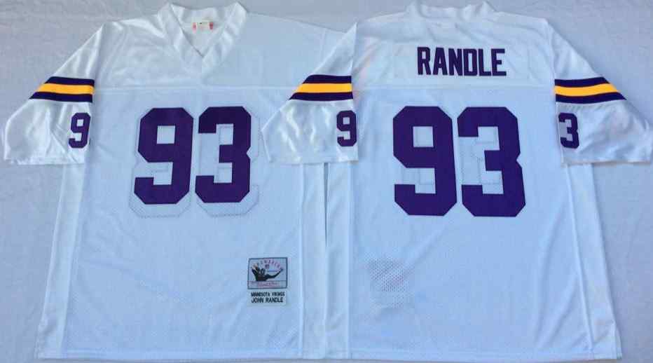 Minnesota Vikings 93 John Randle Throwback White Jersey