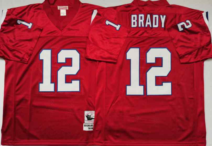 New England Patriots 12 Tom Brady 1984 Throwback Red Jersey