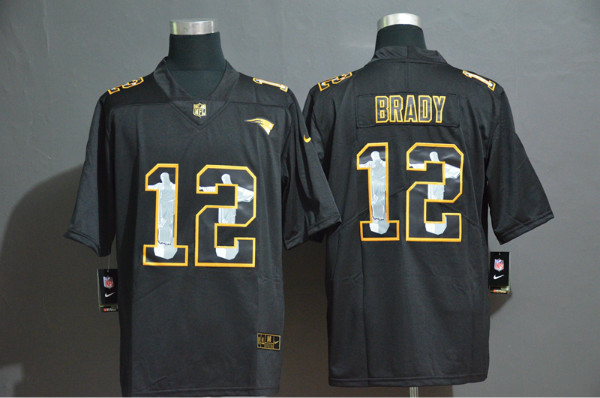 Nike Patriots 12 Tom Brady Black Jesus Faith Edition Limited Jersey
