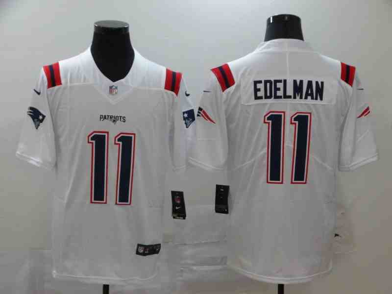 Nike Patriots 11 Julian Edelman White Color Rush Vapor Untouchable Limited Jersey