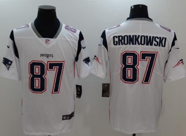 Nike Patriots 87 Rob Gronkowski White Vapor Untouchable Limited Jersey
