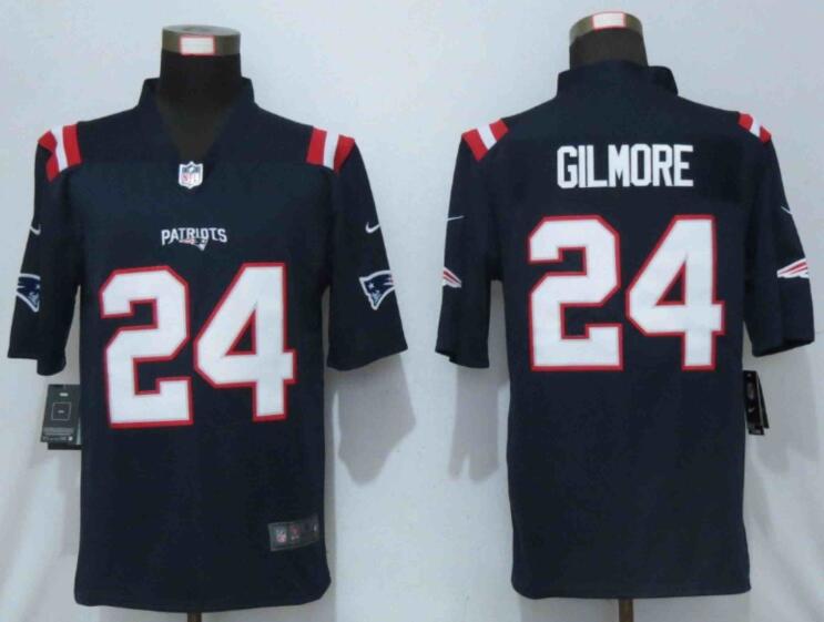 Men New England Patriots 24 Gilmore Blue Vapor Untouchable Limited Nike NFL Jerseys