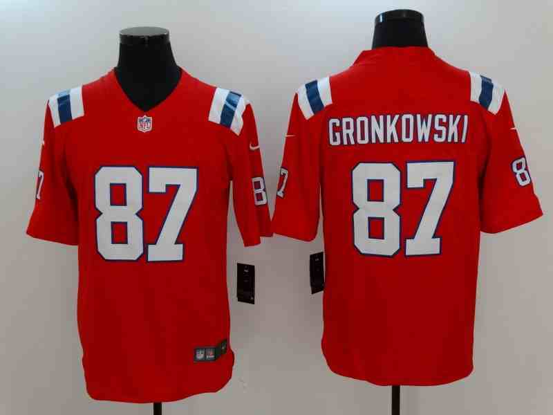 Nike Patriots 87 Rob Gronkowski Red Vapor Untouchable Player Limited Jersey