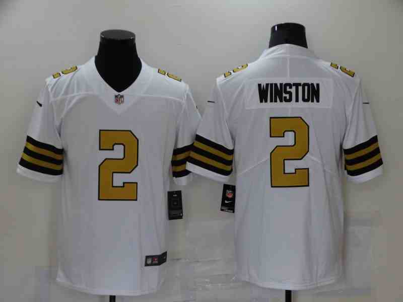 New Orleans Saints 2 Jameis Winston White Color Rush Limited Jersey