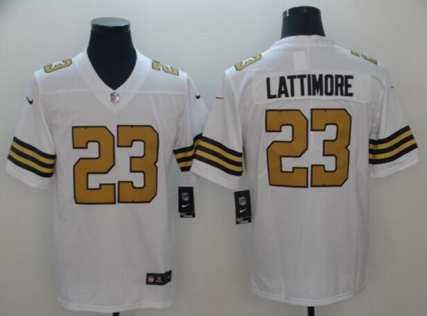 Nike Saints 23 Marshon Lattimore White Men's Stitched NFL Limited Rush Jersey
