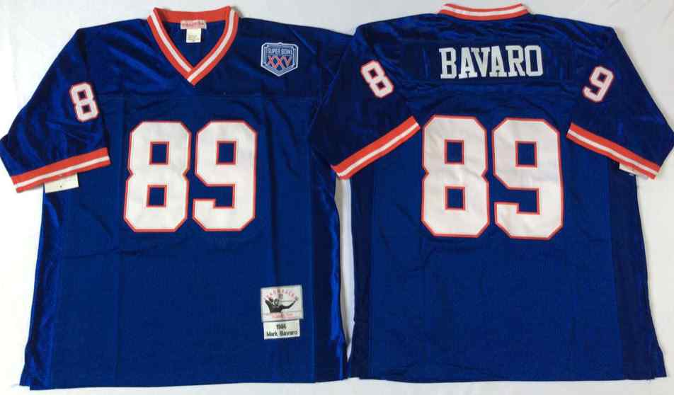 New York Giants 89 Mark Bavaro 1990 Throwback Blue Jersey