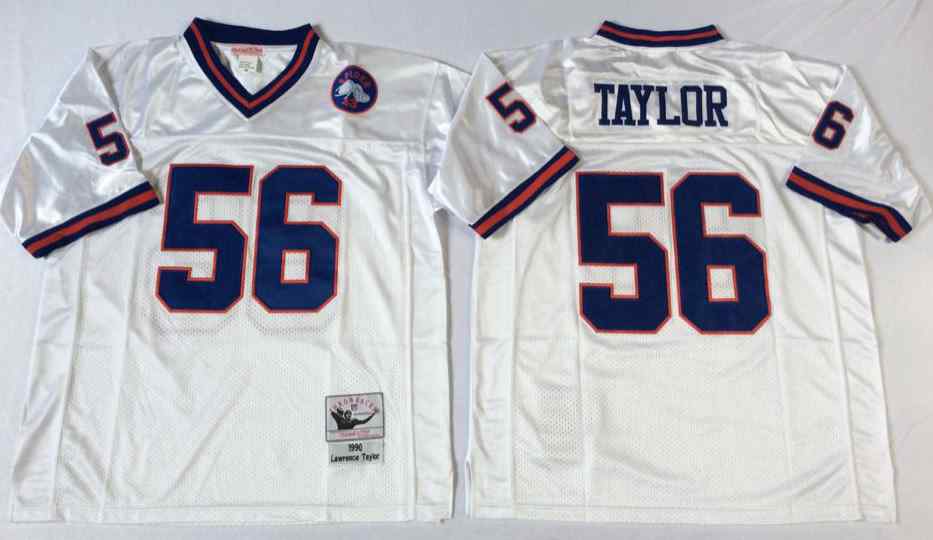 New York Giants 56 Lawrence Taylor 1986 Throwback White