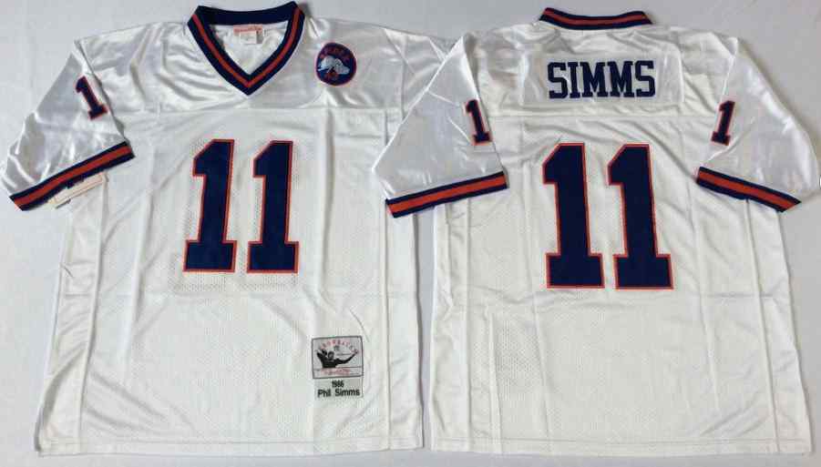 New York Giants 11 Phil Simms 1986 Throwback White Jersey
