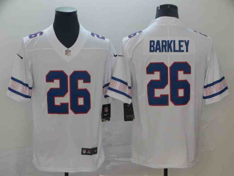 Nike Giants 26 Saquon Barkley White Team Logos Fashion Vapor Limited Jersey