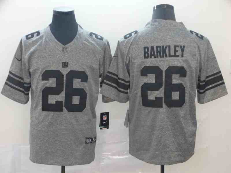 Nike Giants 26 Saquon Barkley Gray Gridiron Gray Vapor Untouchable Limited Jersey