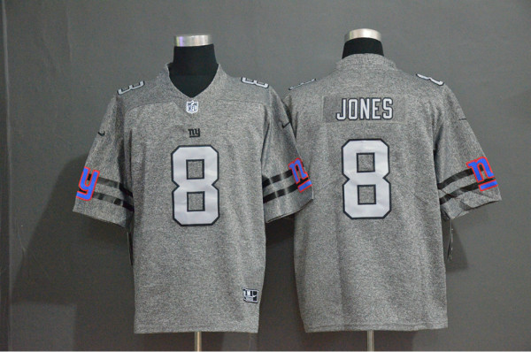 Nike Giants 8 Daniel Jones Gray Gridiron Gray Vapor Untouchable Limited Jerseys