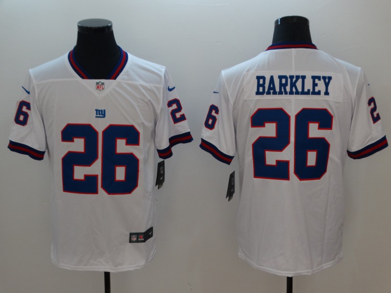 Nike Giants 26 Saquon Barkley White Color Rush Limited Jersey