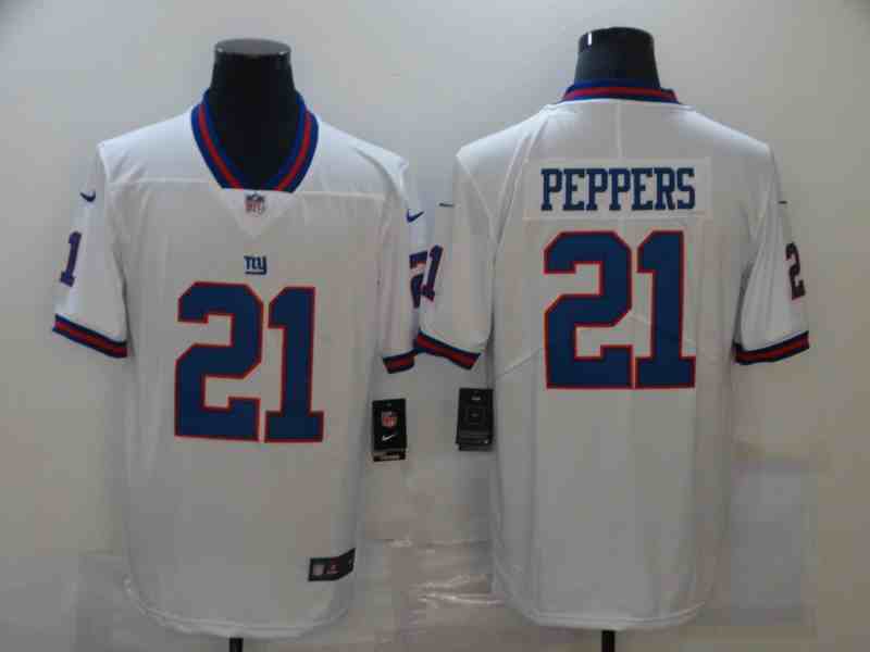 Nike Giants 21 PEPPERS White Color Rush Limited Jersey