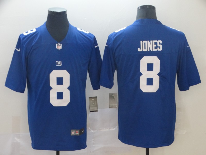 Men's New York Giants 8 Daniel Jones Royal Blue Untouchable Limited Stitched NFL Jersey