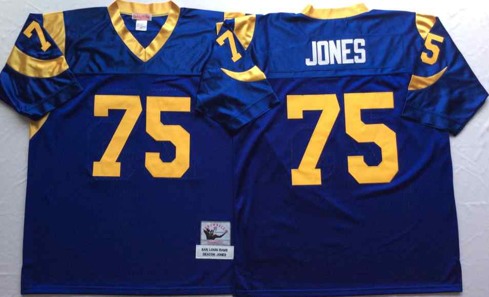 Los Angeles Rams 75 Deacon Jones Throwback Blue Jersey