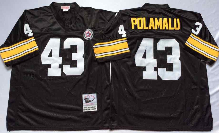 Pittsburgh Steelers 43 Troy Polamalu Throwback Black Jersey